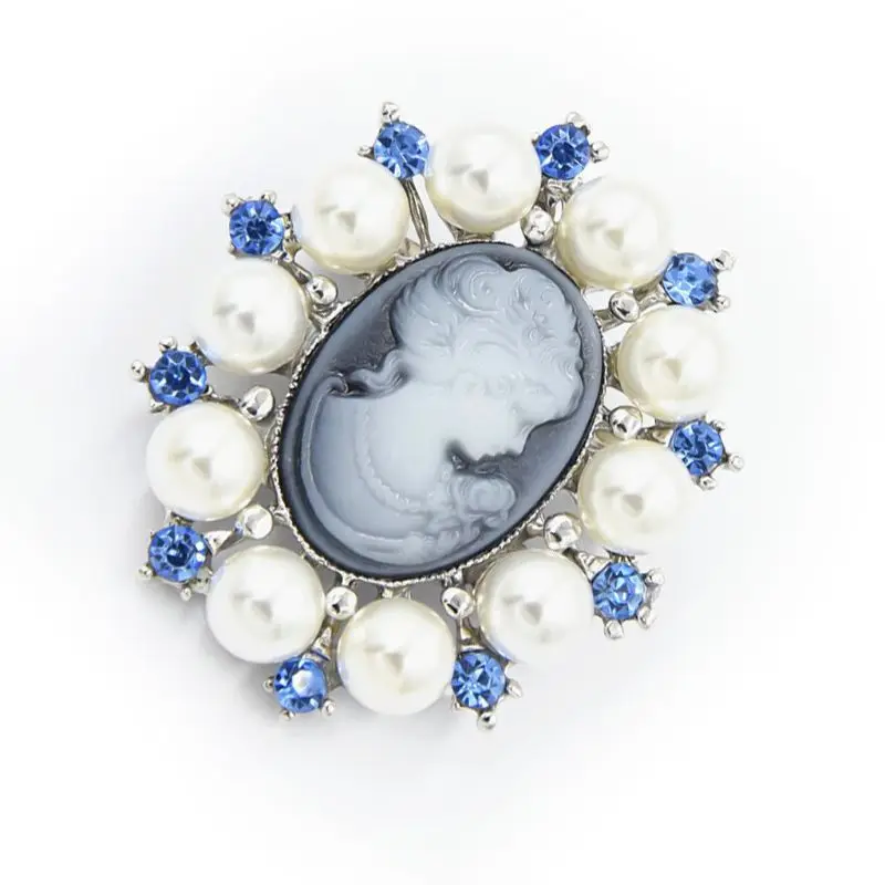 

Fashion Pearl Lady Vintage Cameo Victorian Style Wedding Party Brooch Pin