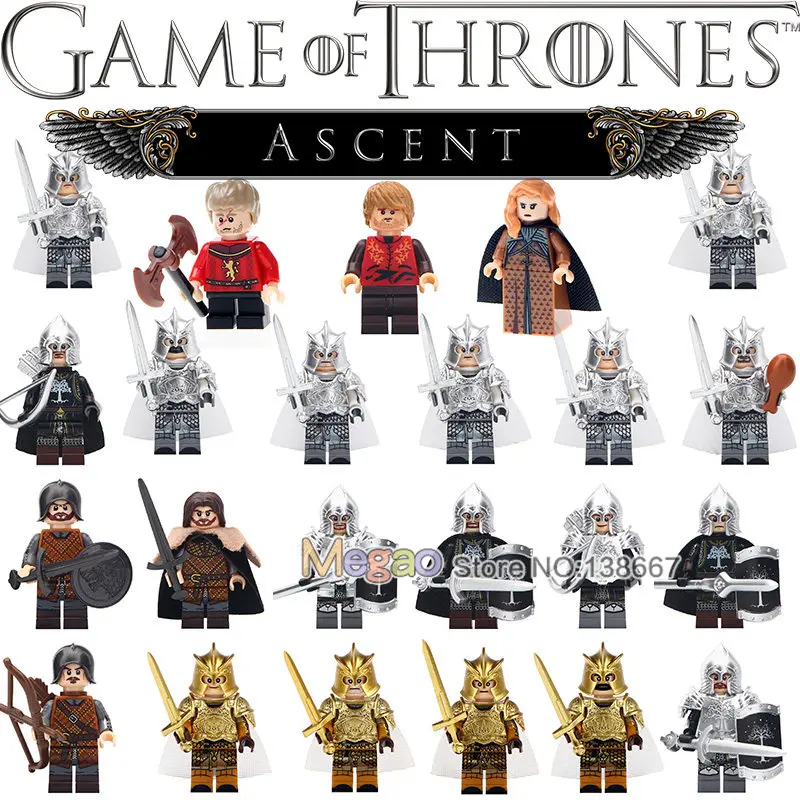 

Single Game of Thrones Kingsguard Action Figures Medieval Knight Soldiers Army Infantry Building Blocks Toys for Kids