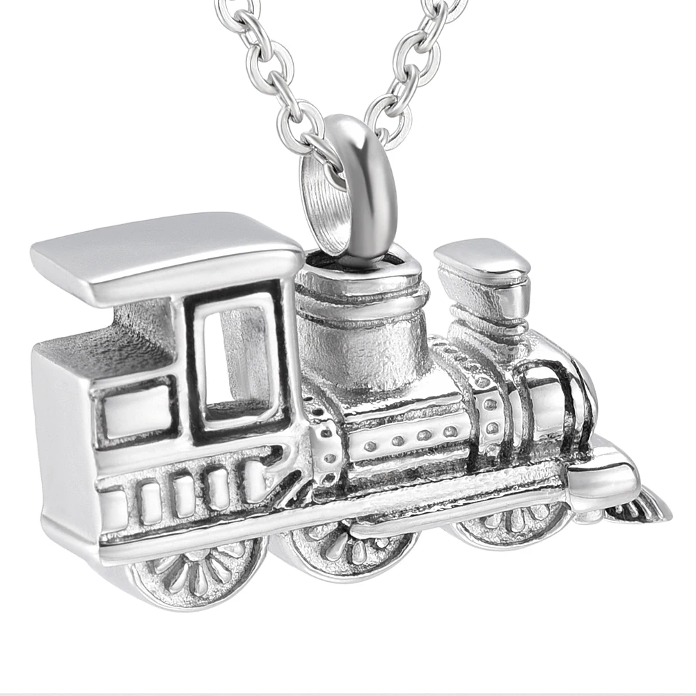 

IJD10001 New Arrival Personalized Mini Train for Human Ashes Keepsake Urn Necklace Stainless Steel Memorial Cremation Jewelry