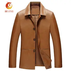 2017 Новое поступление бренд Кожаные куртки Для мужчин для отдыха Бизнес jaqueta masculina couro высокое Класс PU Для мужчин S кожа Для мужчин Пальто для