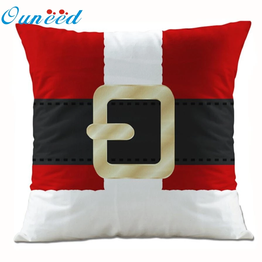 Christmas Santa Claus Pillow Case Sofa Waist Throw Cushion Cover Home