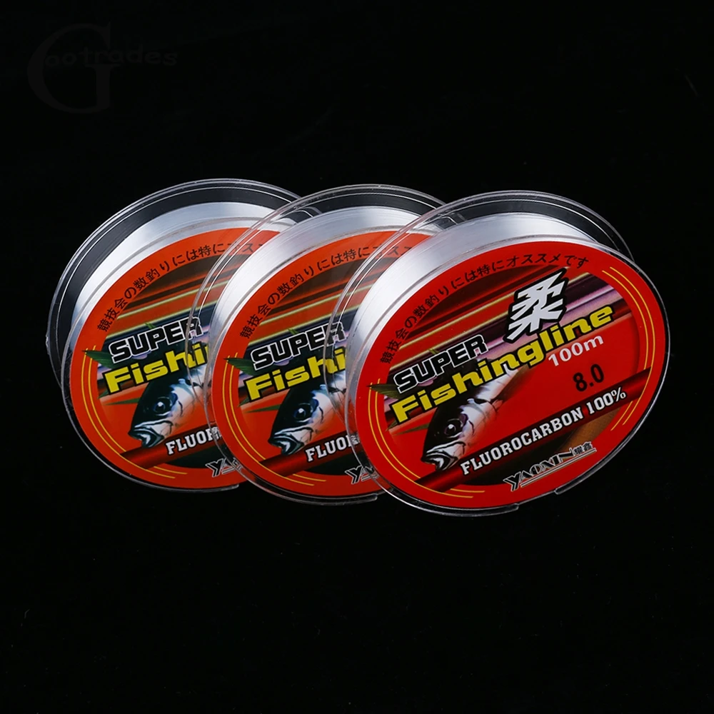 

100M Super Strong Fishing Line 100% Fluorocarbon Monofilament Nylon Transparent Fishing Line 0.8-8LB Fluorocarbon Fishing