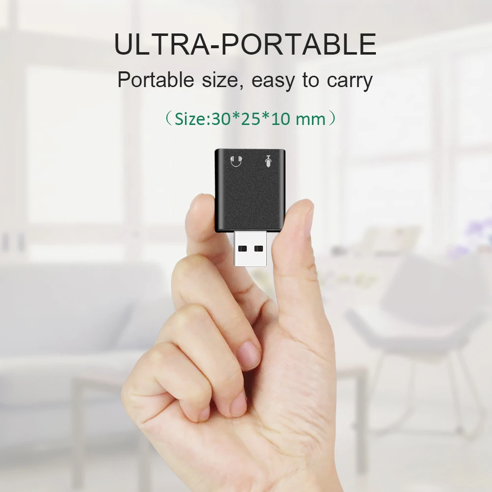Внешняя звуковая карта USB с разъемом 3 5 мм переходник для наушников микрофон