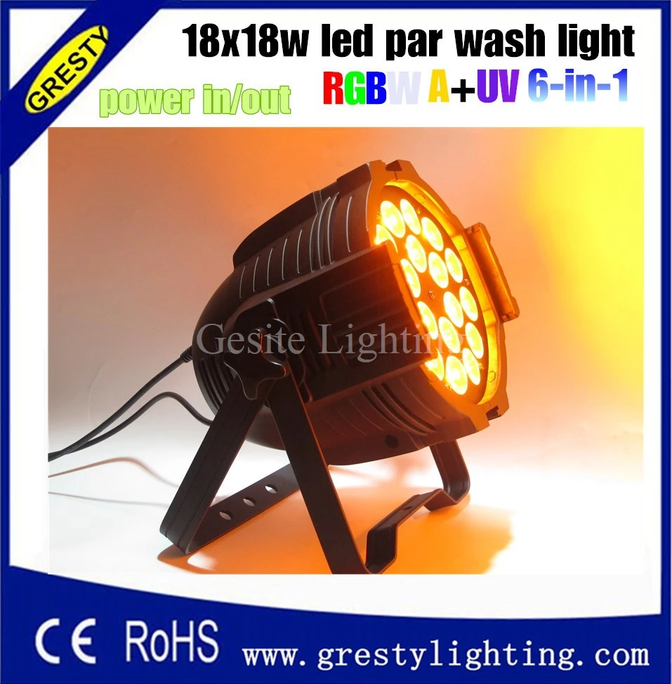 2XLOT Stage Lights 18x18W DMX RGBWA UV LED Par Can 18PCS high power 18W RGBWUV DJ Lighting 110V-240V | Освещение
