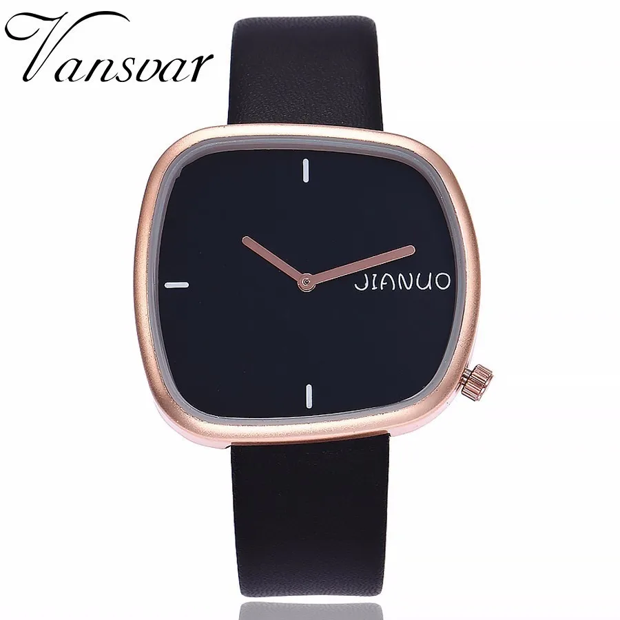

New Vansvar Brand Unisex Fashion Simple Women Waterproof Quartz Wristwatches Luxury Casual Leather Strap Watch Relogio Feminino