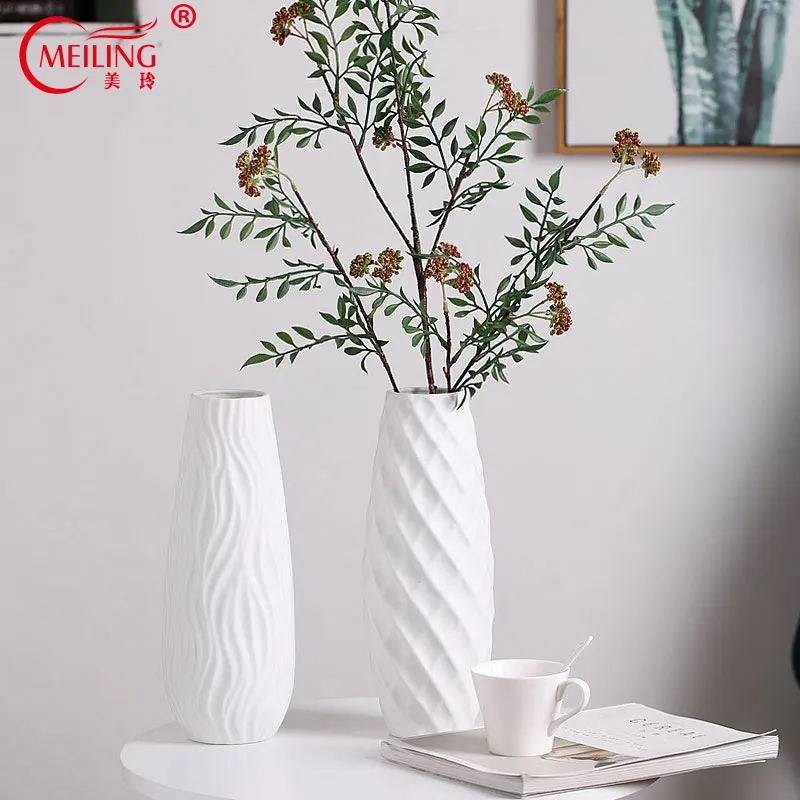 Black And White Artificial Flowers Tall Vase For Flowers Black