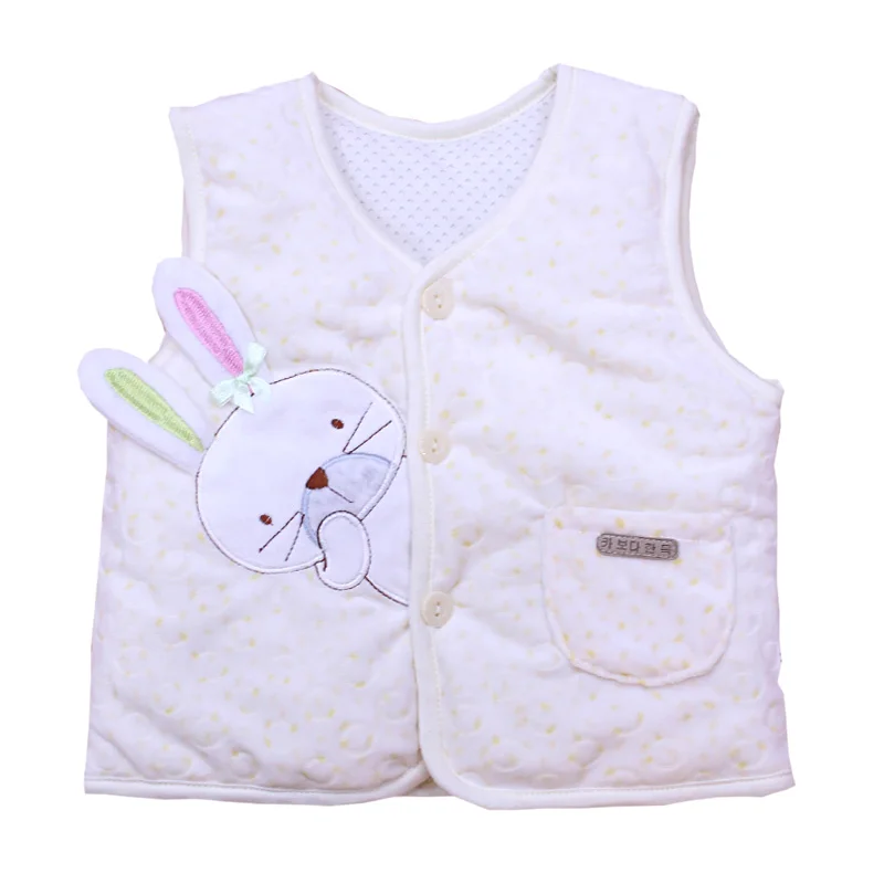 Жилет для малышей с рисунком кролика из мультфильма мягкий хлопковый жилет для младенцев, для мальчиков и девочек, весенне-осенняя одежда для малышей высококачественная одежда для маленьких мальчиков