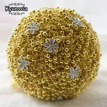 Kyunovia жемчуг брошь букет Золото Серебро Свадебный букет de mariage букет невесты бусины Свадебные букеты FE20