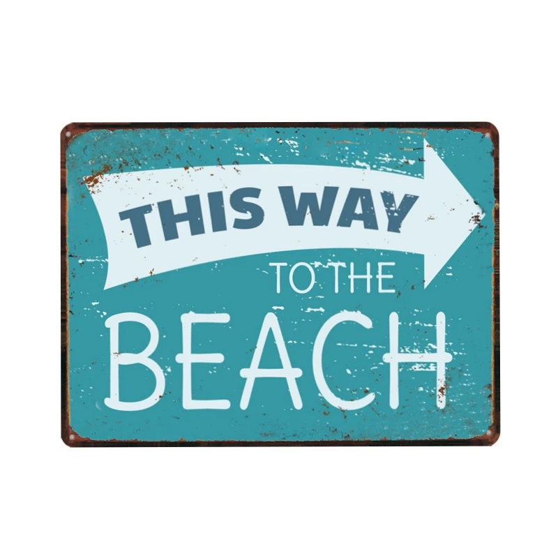 Sunny Beach Girls Plate Plaque Home Pub Wall Decor 6 X 12 inch Beach Bar Metal Tin Sign
