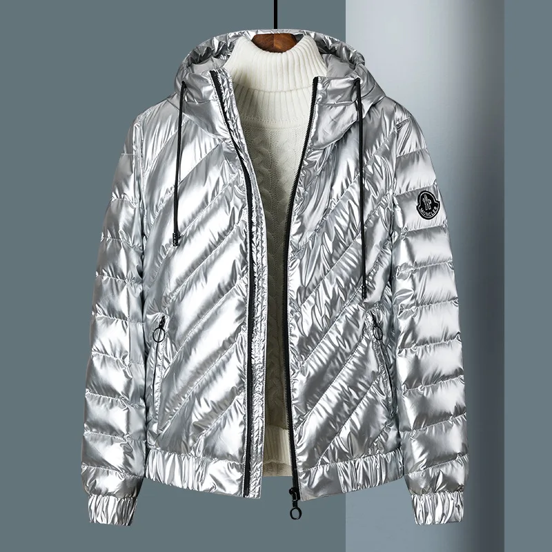 2018 Winter Men's Light Down Jacket Clothes Fashion Casual Hooded Warm White Duck Down Coat Male Brand Clothing