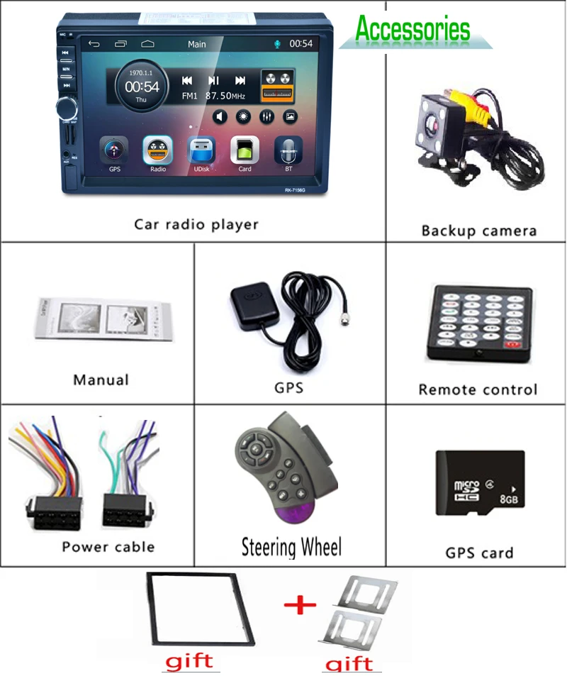 HEVXM 2 din автомобильный DVD плеер 7 ''Универсальный двойной Din GPS навигация видео