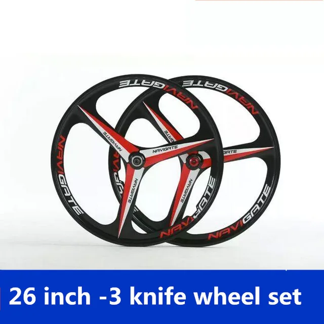 Cheap Mountain bike 3 knife wheel set of wheel 8/9/10 speed magnesium alloy 26 inch front and rear wheels