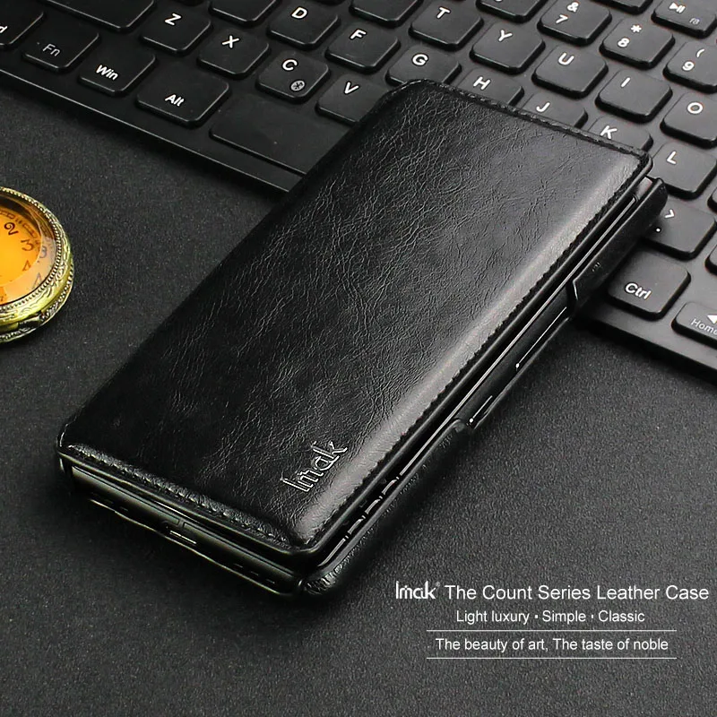 IMAK Retro PU Leather Case For BlackBerry KEYone Vintage Wallet Case 