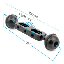130 мм алюминиевый сплав шаровой шарнир Кронштейн для дайвинга заполняющий светильник с 1 дюймовым шариком для спортивной камеры GoPro Xiaomi для DSLR камеры