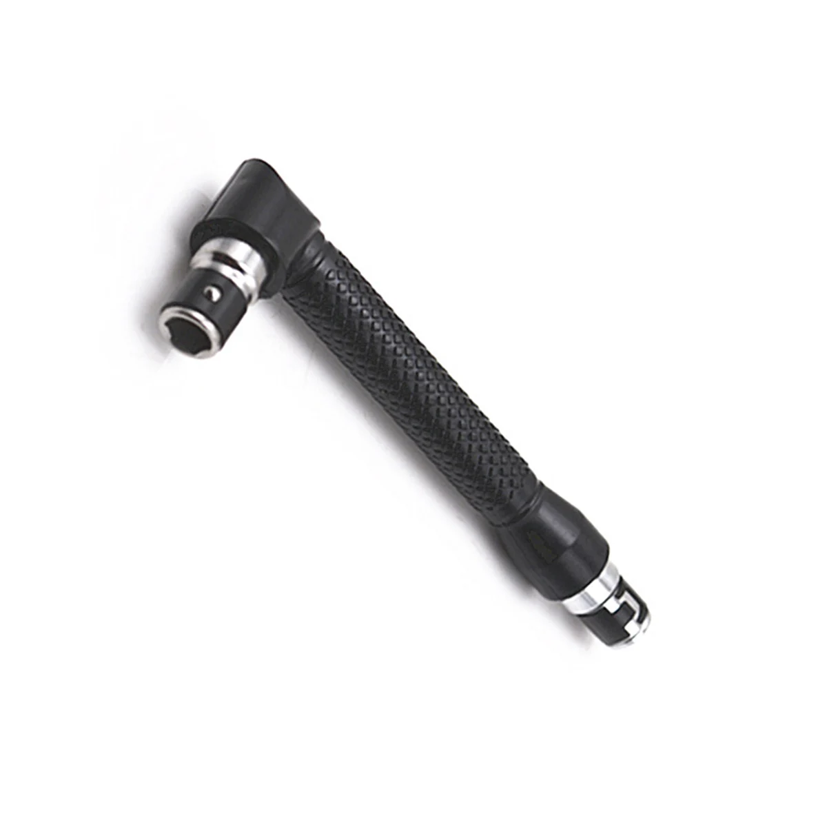 OUNONA Double-Headed L-Shaped Socket Wrench Extension Handle Screwdriver 1//4 Hex Shank 90 Degree Right Angle Screwdriver Adapter Black
