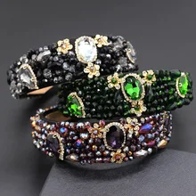 Дворцовый шар Хрустальная повязка на голову персонализированный Металл Цветок широкая повязка для головы барокко горный хрусталь индивидуальная повязка на голову 749