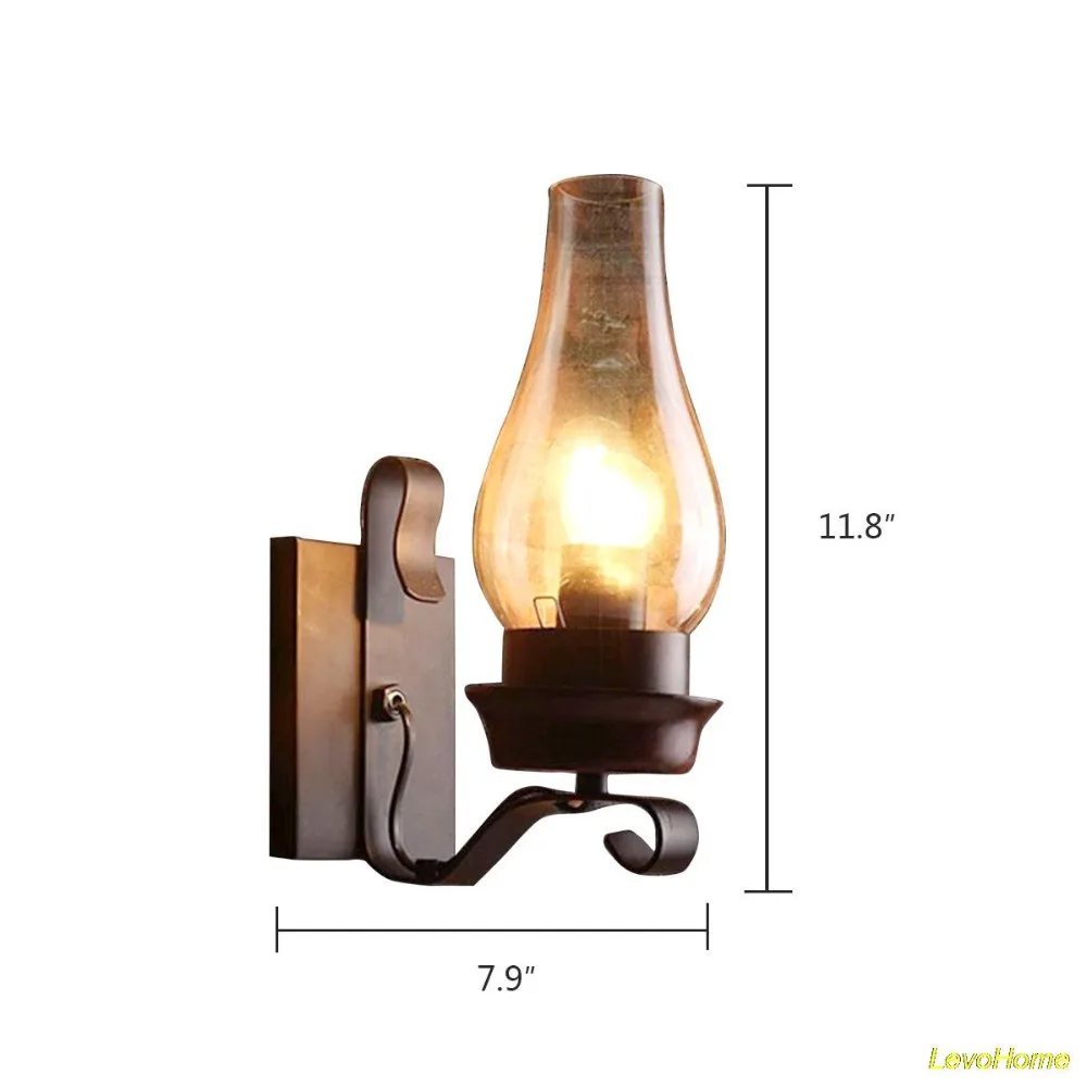 Loft Retro Industrial Bronze Wall Sconce Vintage Wall Lamp Creative Glass 85-280V E27 Garden Village Bar Lighting Decor