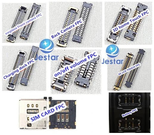 

1sets/lot Full set FPC connectors for iPhone 6S 4.7" LCD touch power camera dock volume battery SIM logicboard connector