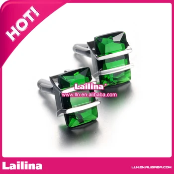 

Green Cufflink Copper Rhinestone Cufflinks Men Garment Accessories