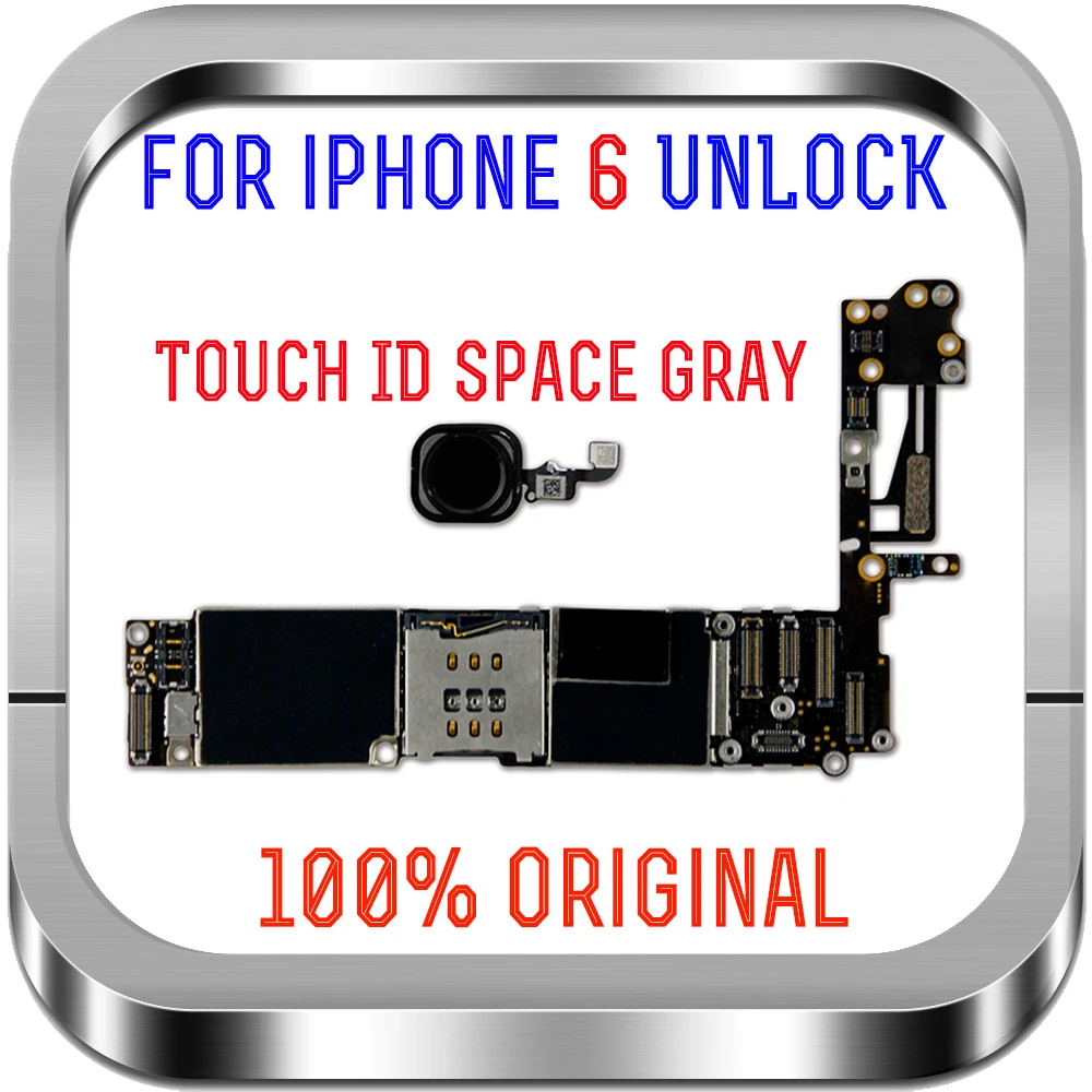 

100% Original unlocked for iphone 6 Motherboard with IOS System for iphone 6 Logic Board 16gb / 64gb / 128gb free icloud