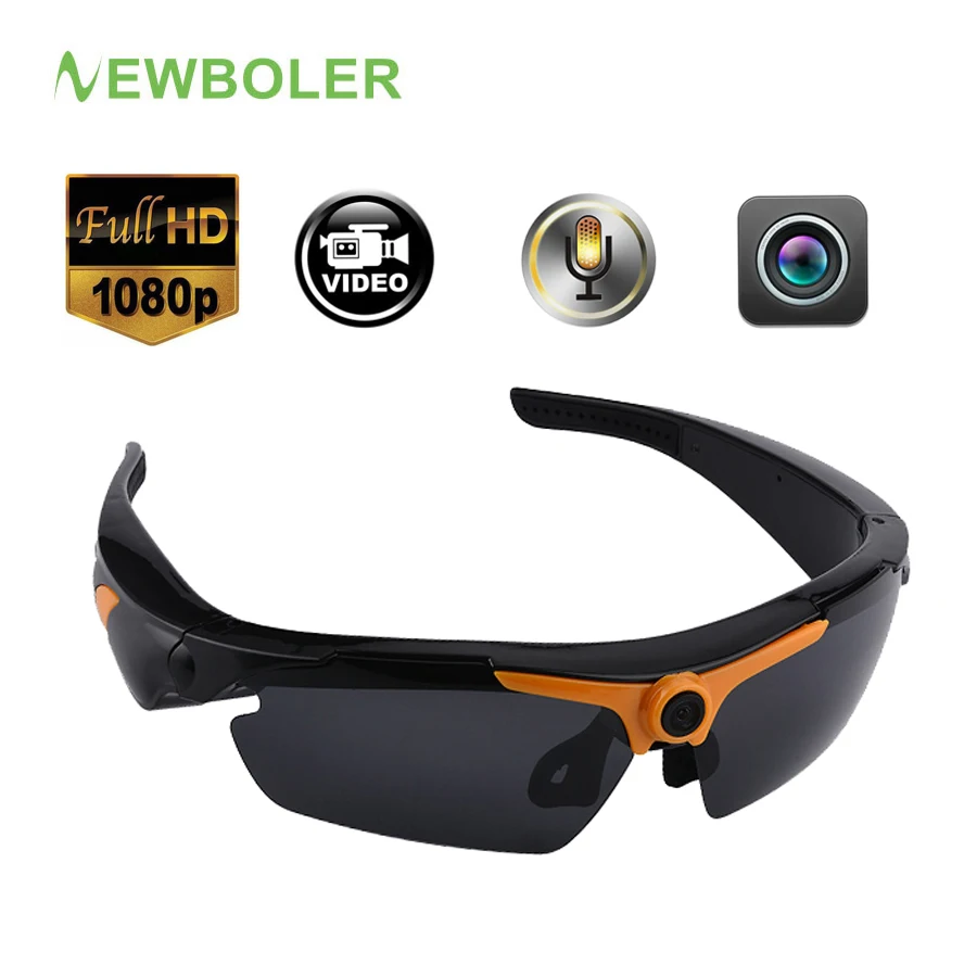 NEWBOLER Fishing Glasses Polarized 1080P HD Mini Video Glasses Camera