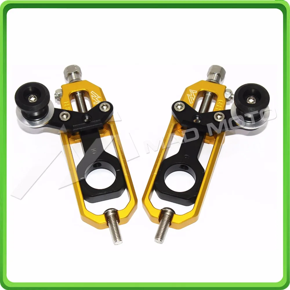 Motorcyclr Chain Tensioner Adjuster with spool fit for Honda CBR1000RR 2004 2005 2006 2007 CBR 1000 RR CBR1000 RR Gold&Black (1)
