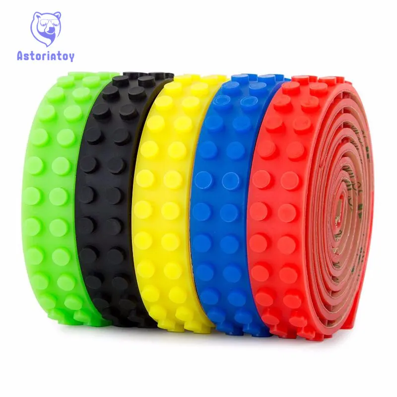 Building block tape Strip sticker 100cm Bendable Flexible soft tape Plate for Small Brick Compatible with