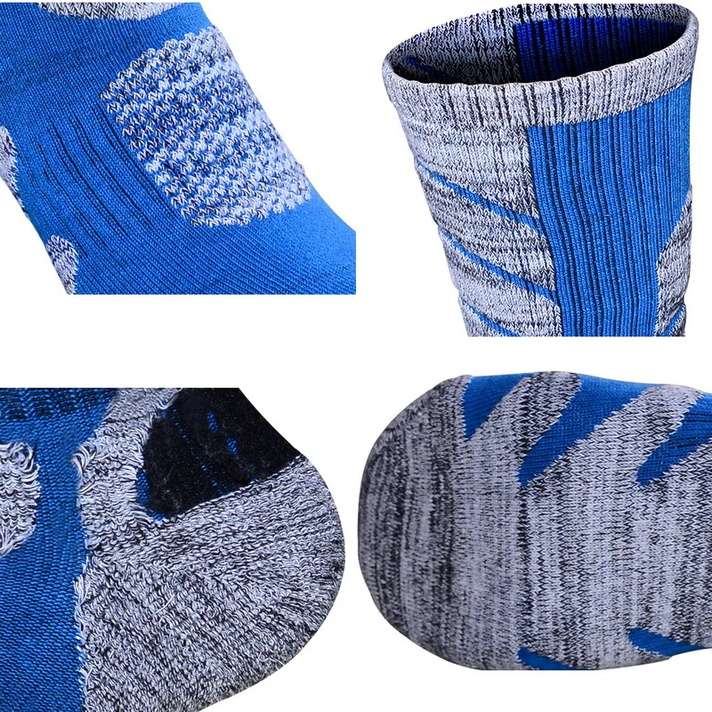 R-BAO 1 Pair Autumn Winter Cotton Outdoor Mountaineering Hiking Ski Socks Thicken Warm Half Sports Socks For Women Men