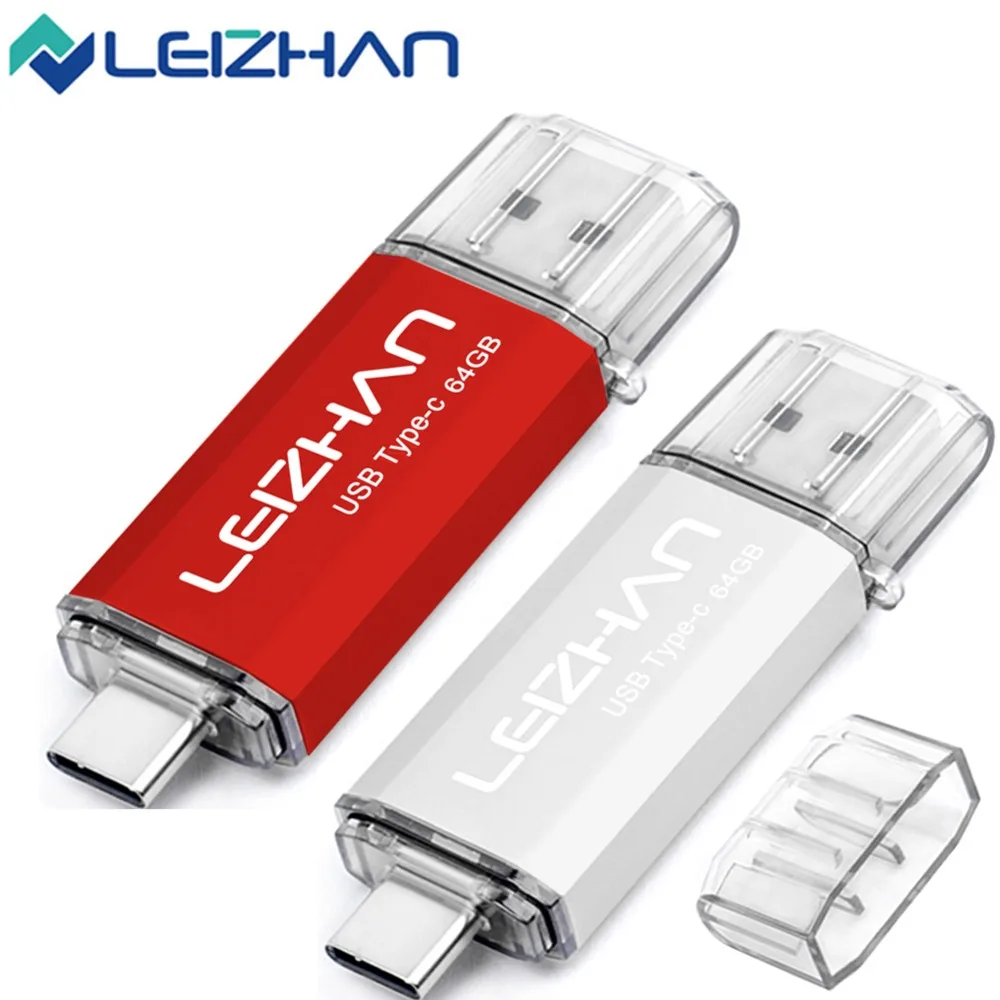 LEIZHAN USBC флеш накопитель 256 ГБ 128 Гб 64 32 16 Type C для Huawei P20 Samsung Galaxy S10 S9 S8 Tipo c флешка|USB