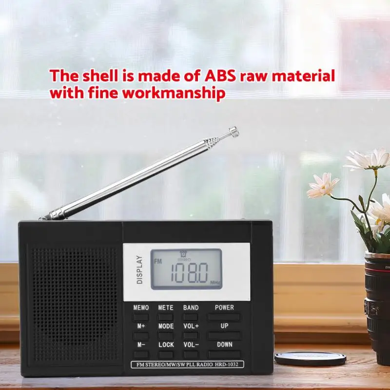 Портативный мини FM радио DC 5 В ABS Высокая чувствительность Портативный мини FM радио с светодиодный дисплей черный