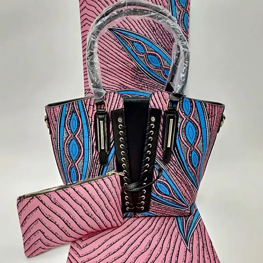 african wax cotton fabric nigerian wax bag set african bag set fashion