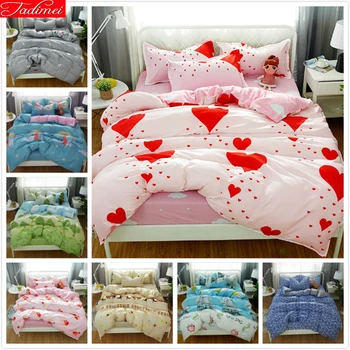 

Pin Red Sweat-Heart Pattern Duvet Cover Adult Child Kids Lover Soft Bed Linens 3/4 pcs Bedding Set Single Double Queen King Size
