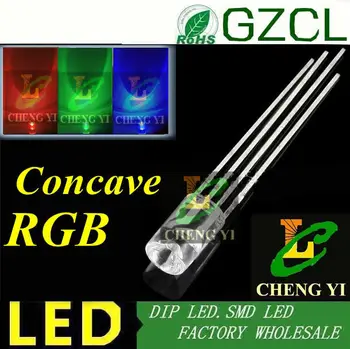 

LED strip 5mm RGB led wide view angle Concave flat top 4-legs multicolor led diode common cathode