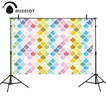 

Allenjoy photo background Fish scale Water droplets Mermaid colorful flaps celebration Party backdrop photo studio photography