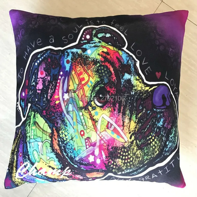 Pillow Covers Colorful Dog Cushion Cover Custom Animal Throw Pillow Printed Pattern Decorative Home