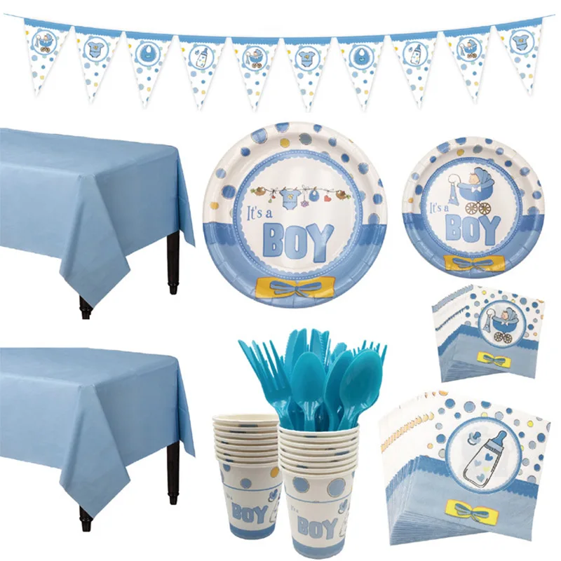 1Set Baby Shower Decoration Party Tableware Kid Birthday Paper Plate Cup Tablecloth Baby Shower Gender Reveal Party Supplies 1Set Baby Shower Decoration Party Tableware Kid Birthday Paper Plate Cup Tablecloth Baby Shower Gender Reveal Party Supplies
