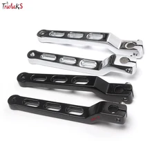 Triclicks Pair New CNC Aluminum Front Rear Shift Lever Heel Toe Shifter Arms Chrome Black Plated Gear Shift Levers For Harley koleroader aluminum hollow black cnc gear shift lever linkage shifter link for harley sportster 48 72 xl883 xl1200 2004 2017