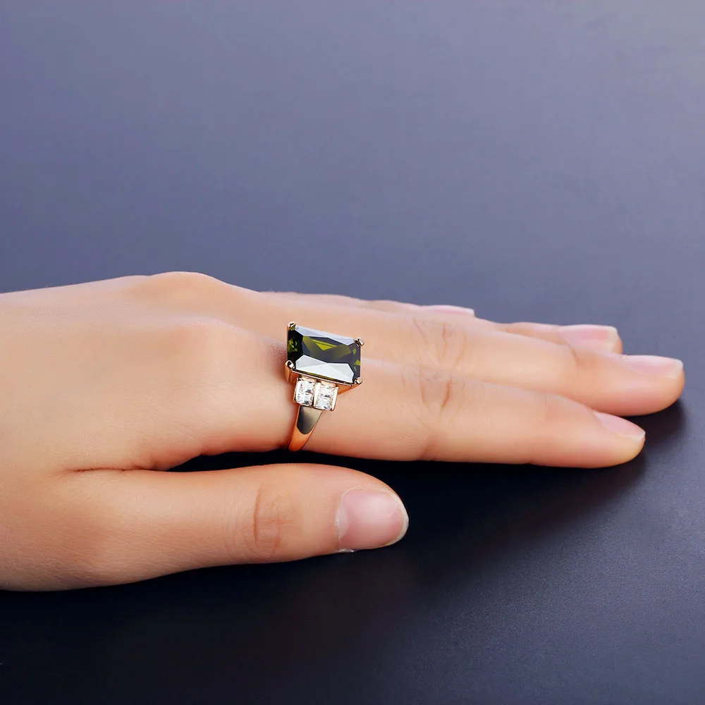 14mm Broadside Square Women Ring Trendy Accessories Gold Color Rings For Party New Jewelry (JewelOra RI101933)