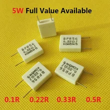 10 шт. 5 Вт 0.22R 0.33R 0.1R 0.5R 0.01R 0.015R 0.02R 0.05R 0.15R 0.2R без чувства резистор для цемента 5W0. 22R 0,22/0,33/0,1/0,5 Ом