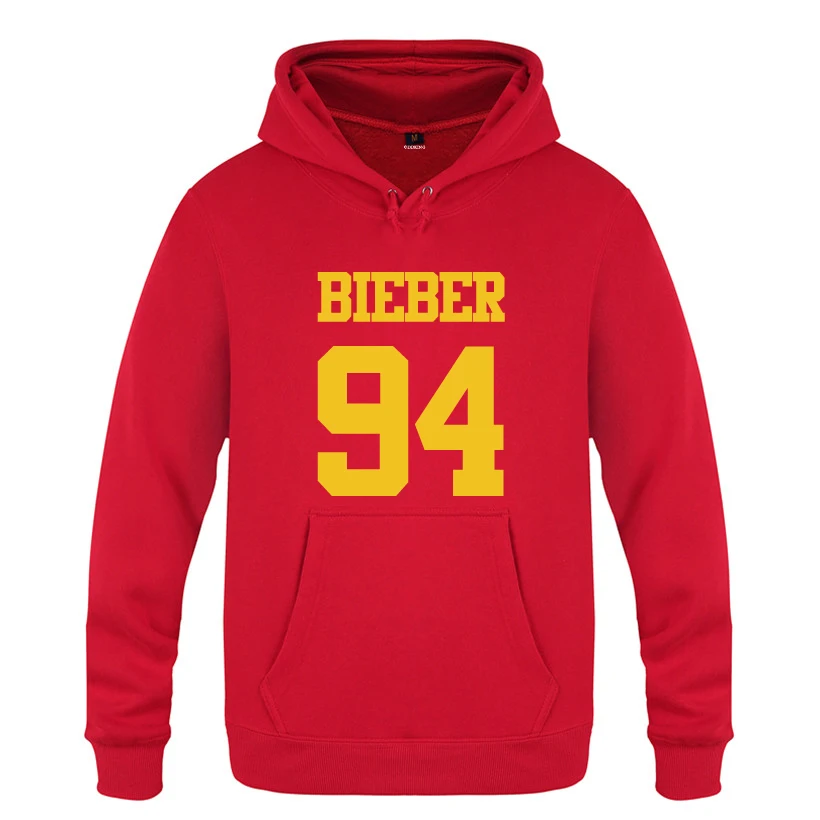 Justin Bieber 94 Rock Hip Hop Music Hoodies Men 2018 Men's Pullover Fleece Hooded Sweatshirts