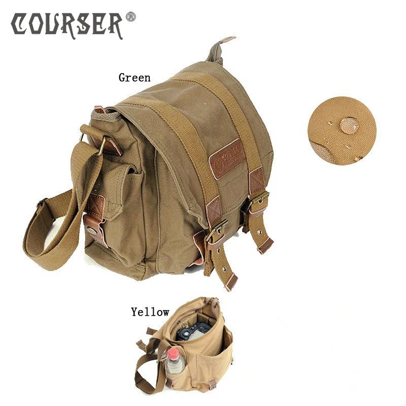 

COURSERR Portable Canvas Shoulder Bag DSLR Camera Shoulder Bag with Paitition Padded Digital SLR Camera Photo Bag Waterproof