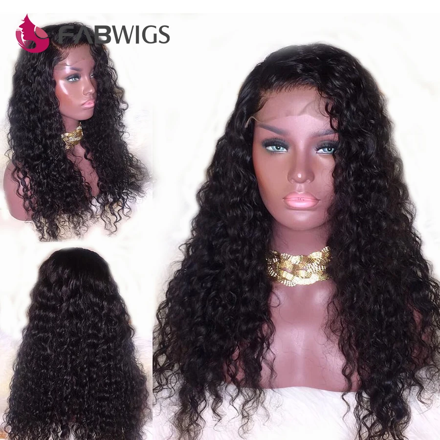 Fabwigs 13X6 глубокая часть бразильский вьющиеся синтетические волосы на кружеве натуральные волосы Искусственные парики предварительно