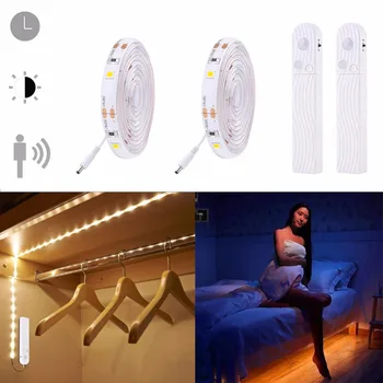 

AAA Battery Powered LED Strip Motion Sensor Strip Light Multifunctional Flexible Strip Furniture Light for Wardrobe Under Bed