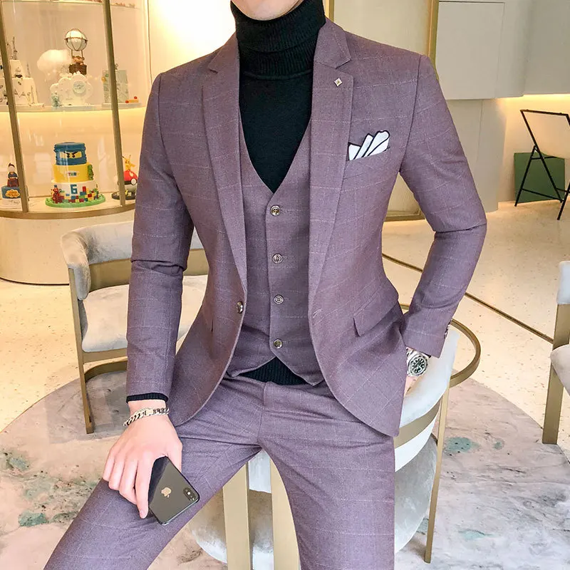 YUSHU Business Formal Men Suit Prom Tuxedo Slim Fit Suit 3 Piece Men Groom Wedding Suits For Men Custom Blazer Terno Masuclino YUSHU Business Formal Men Suit Prom Tuxedo Slim Fit Suit 3 Piece Men Groom Wedding Suits For Men Custom Blazer Terno Masuclino
