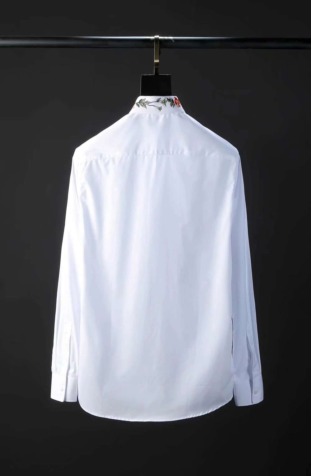 DUYOU/брендовая мужская рубашка из хлопка, мужская рубашка с длинными рукавами, мужская приталенная рубашка, мужская рубашка с воротником и вышивкой, повседневные рубашки с цветочным принтом