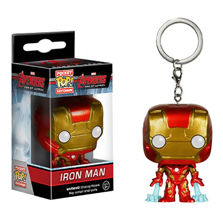 

POP Marvel The Avengers Iron Man Key chain Pocket Pop Keychain Ironman Tony Stark Action Figure Collectible Model Toys For Kids