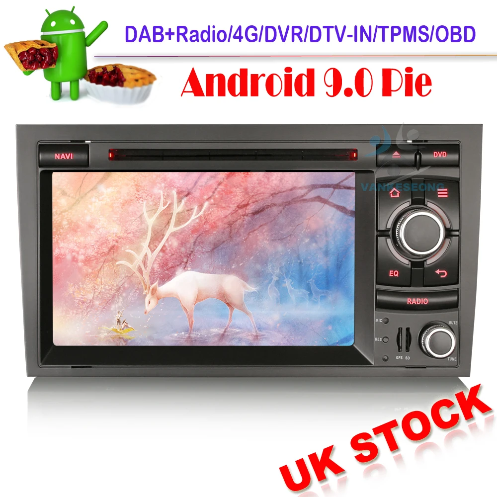 Cheap Car stereo Android 9.0 Autoradio SAT NAV DVD Multimedia 4G GPS OBD DVT-IN for AUDI A4 S4 RS4 RNS-E SEAT EXEO WIFI BT Bluetooth 0
