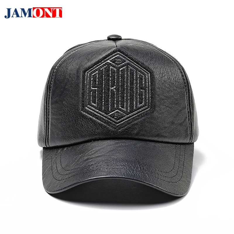 baseball cap black leather