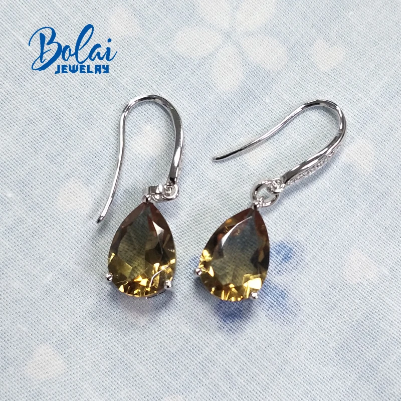 Bolaijewelry, серьги из зултанита, серебро 925 пробы, в форме капли воды, стильные женские ювелирные изделия с драгоценным камнем, меняющим цвет, отличный подарок