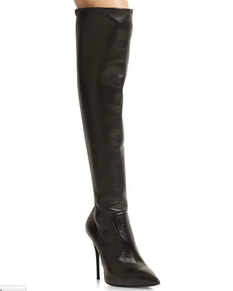 Invierno Altas negro Elegante azul Celebrity Otoño Sobre Fucsia Muslo En Botas Beige Gamuza Rodilla Punta Cuero Nuevo Largas La Del De AOqn1x5Z